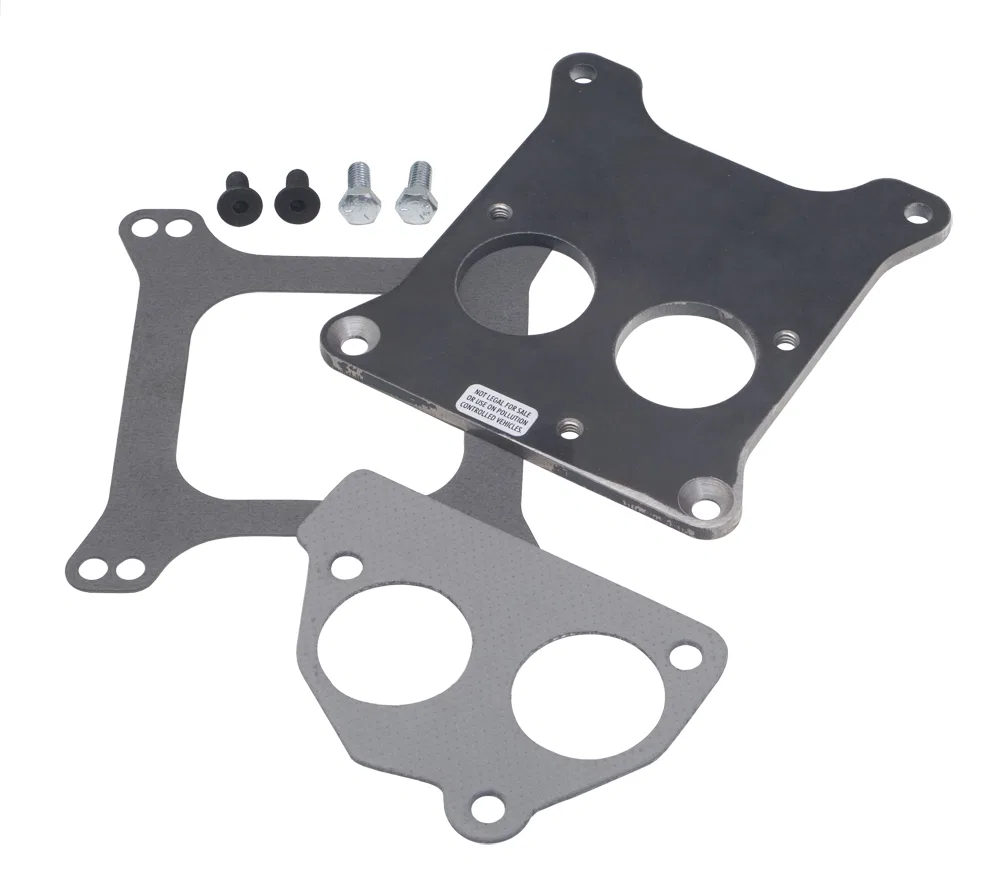 2202 – TRANSDAPT Carburetor Adapter, Adapts Small Block Chevy TBI On To Holley 4 Barrel Manifold/ Front Mount 1/4 Inc...